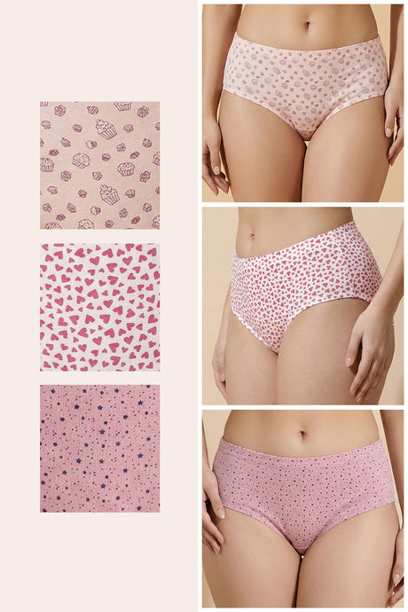 Zivame Medium Rise Full Coverage Hipster Panty (Pack of 3) -  Multicolor — image 2